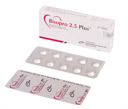 Bisopror 2 5 Plus Concor Plus (Bisoprolol Fumarate + Hydrochlorothiazide) 2.5mg