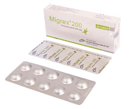Migrex 200 tablet copy Clotam (Tolfenamic Acid) 200mg