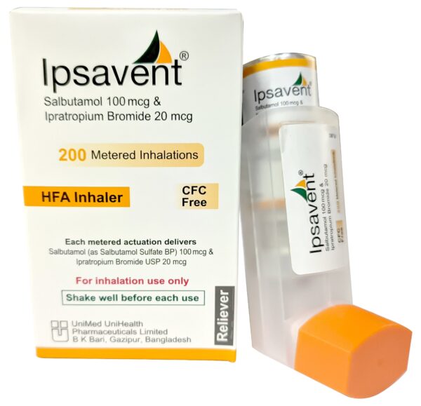 Ipsavent-HFA-Pic Combivent (Ipratropium Bromide and Salbutamol) 100mcg